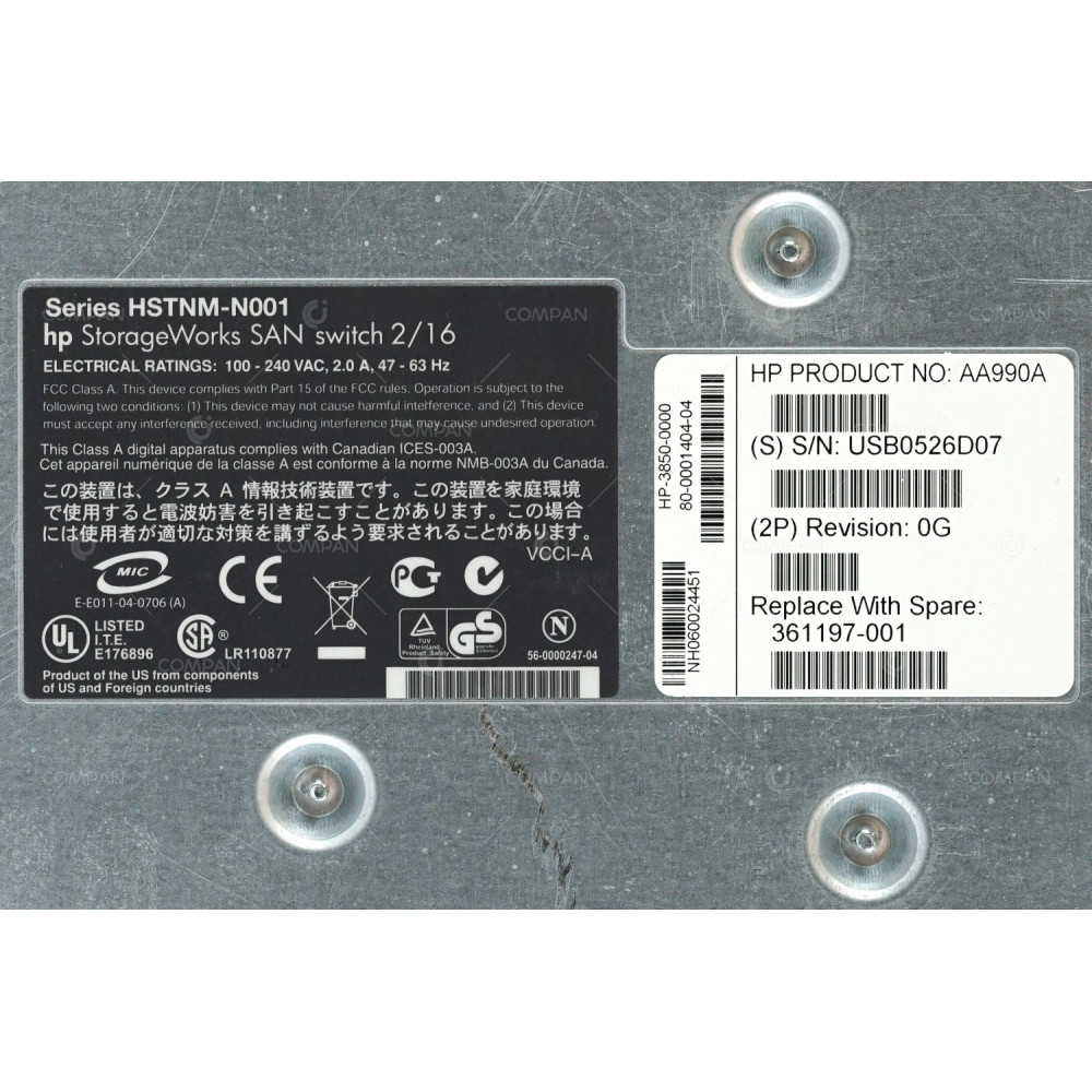 AA990A HP STORAGEWORKS 2/16N SAN 16 PORTS 2GB SFP FIBRE CHANNEL SWITCH